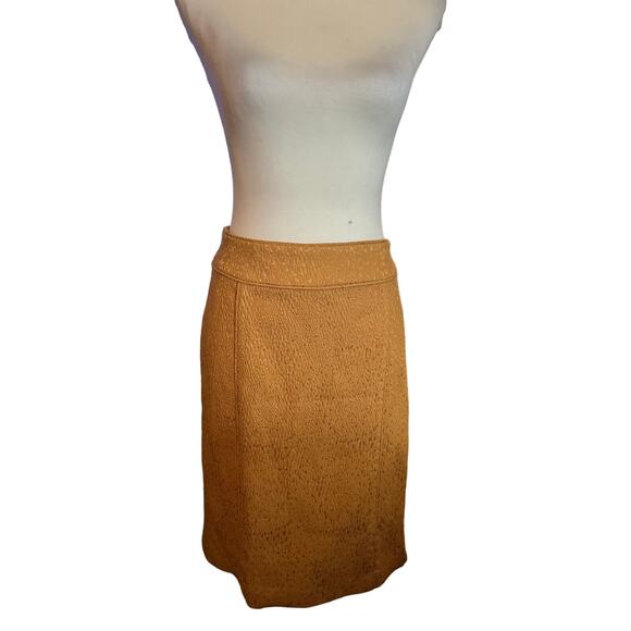 Banana Republic Embossed Textured Pencil Skirt, Mustard Color, Size 10 - Picture 1 of 4